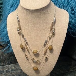 Elegant Multi-Layered Brown Necklace